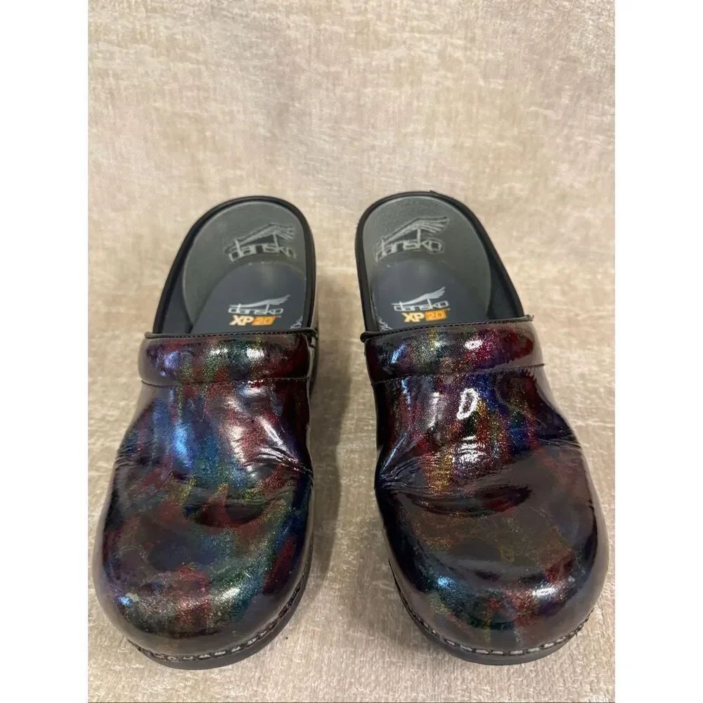 Dansko Women's Professional Iridescent Patent Leather Clogs Multicolor Size 38